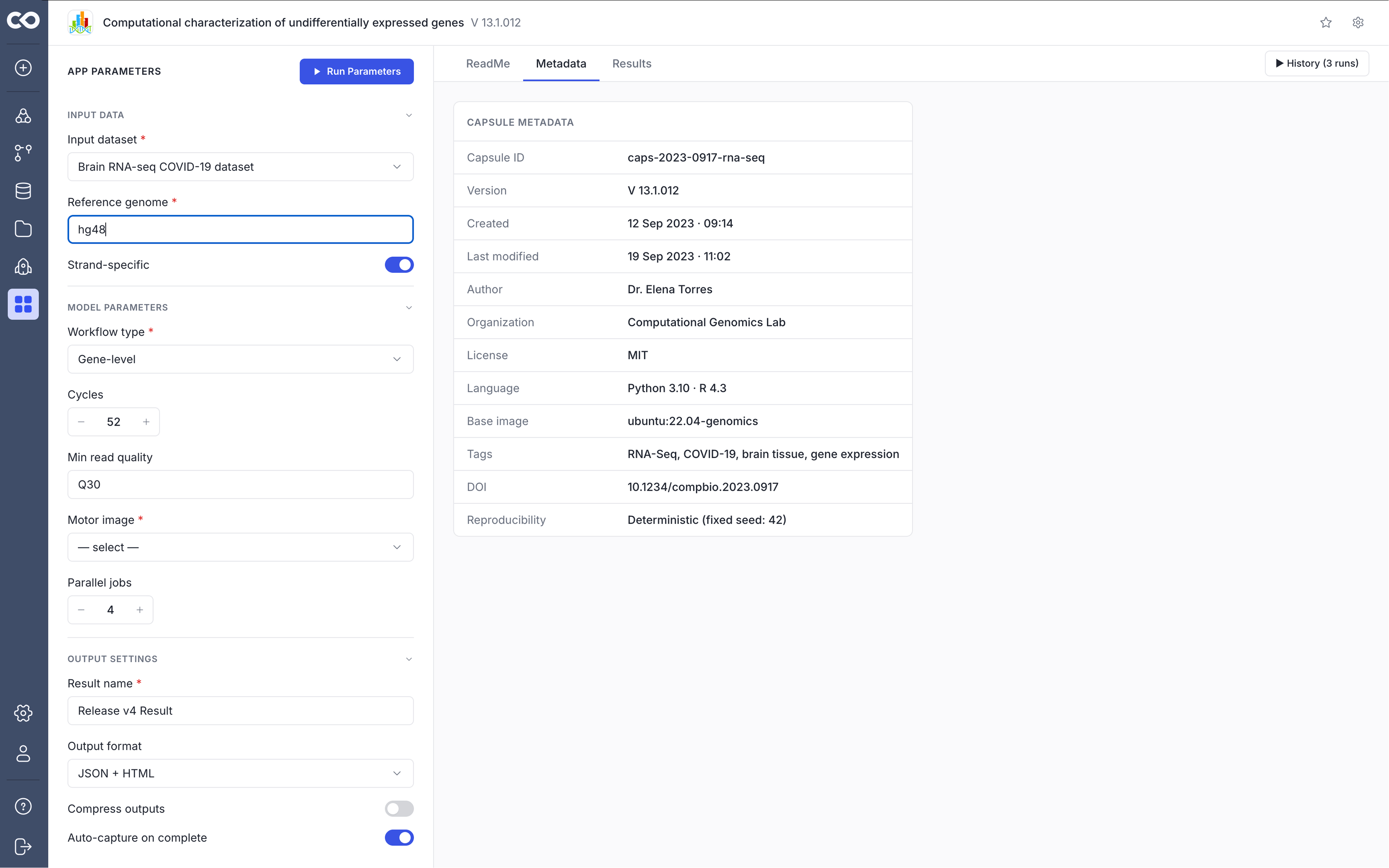 Scientific App Panel shipped UI — detail 1