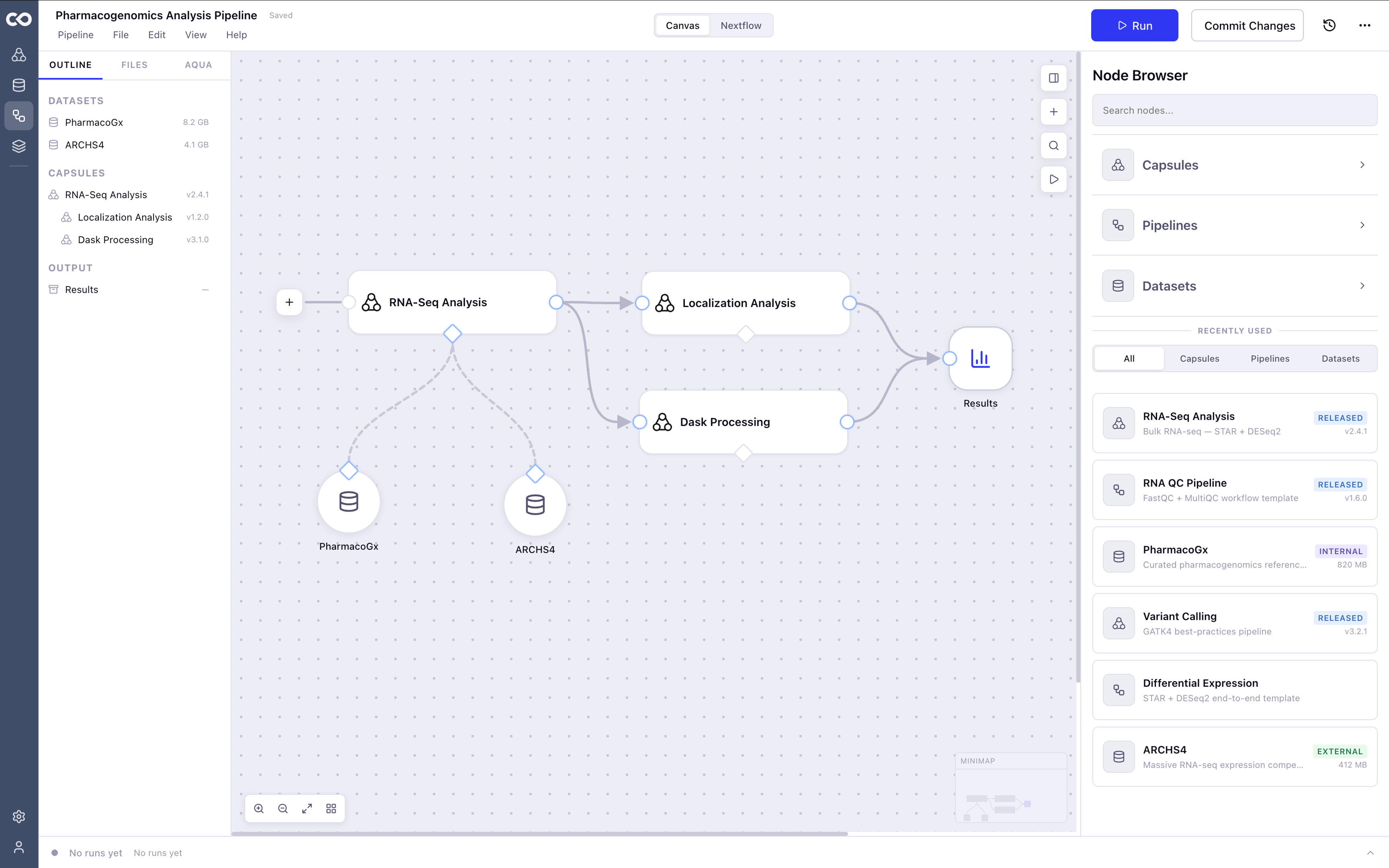 Pipeline Builder result screen 0