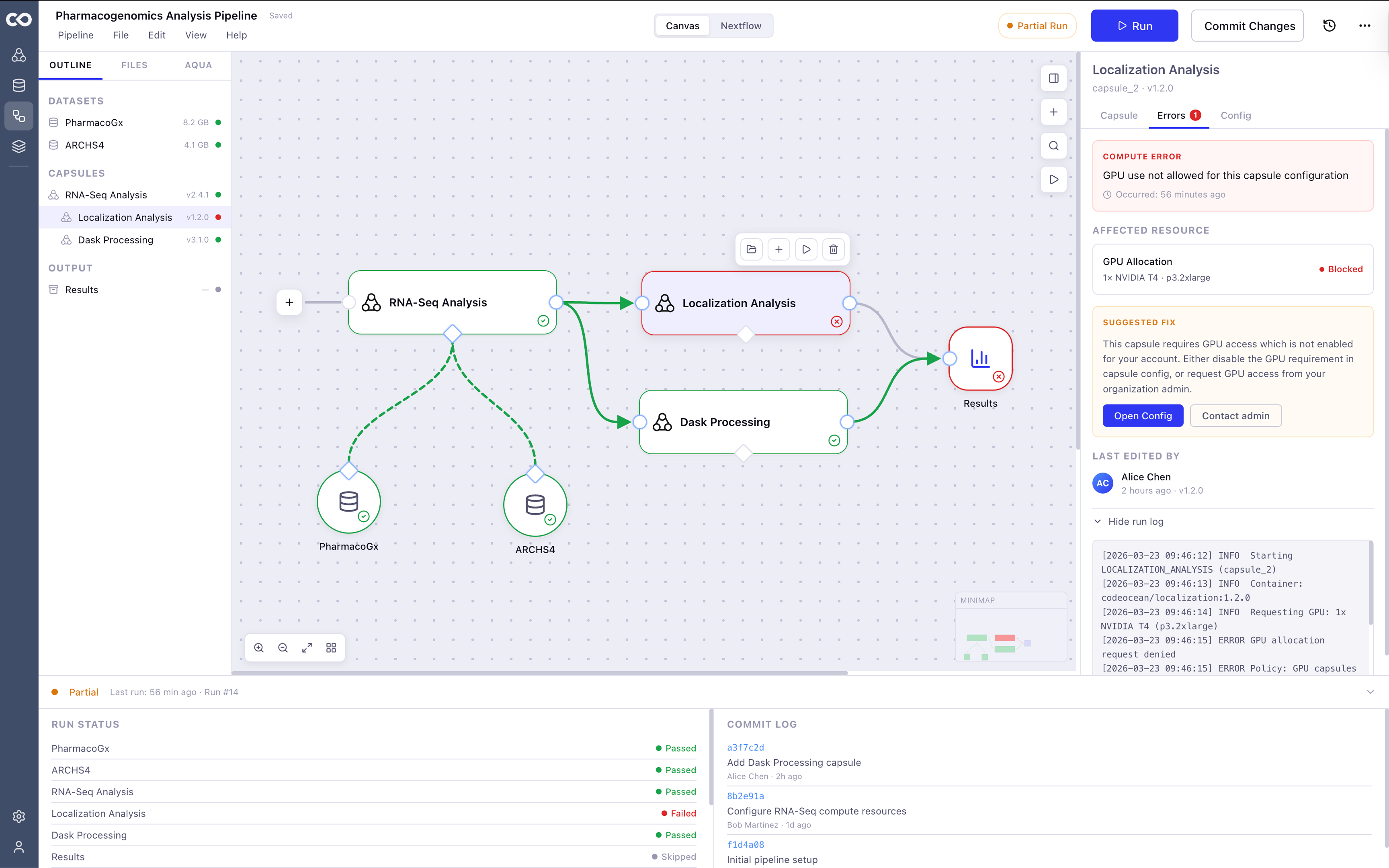 Pipeline Builder result screen 3
