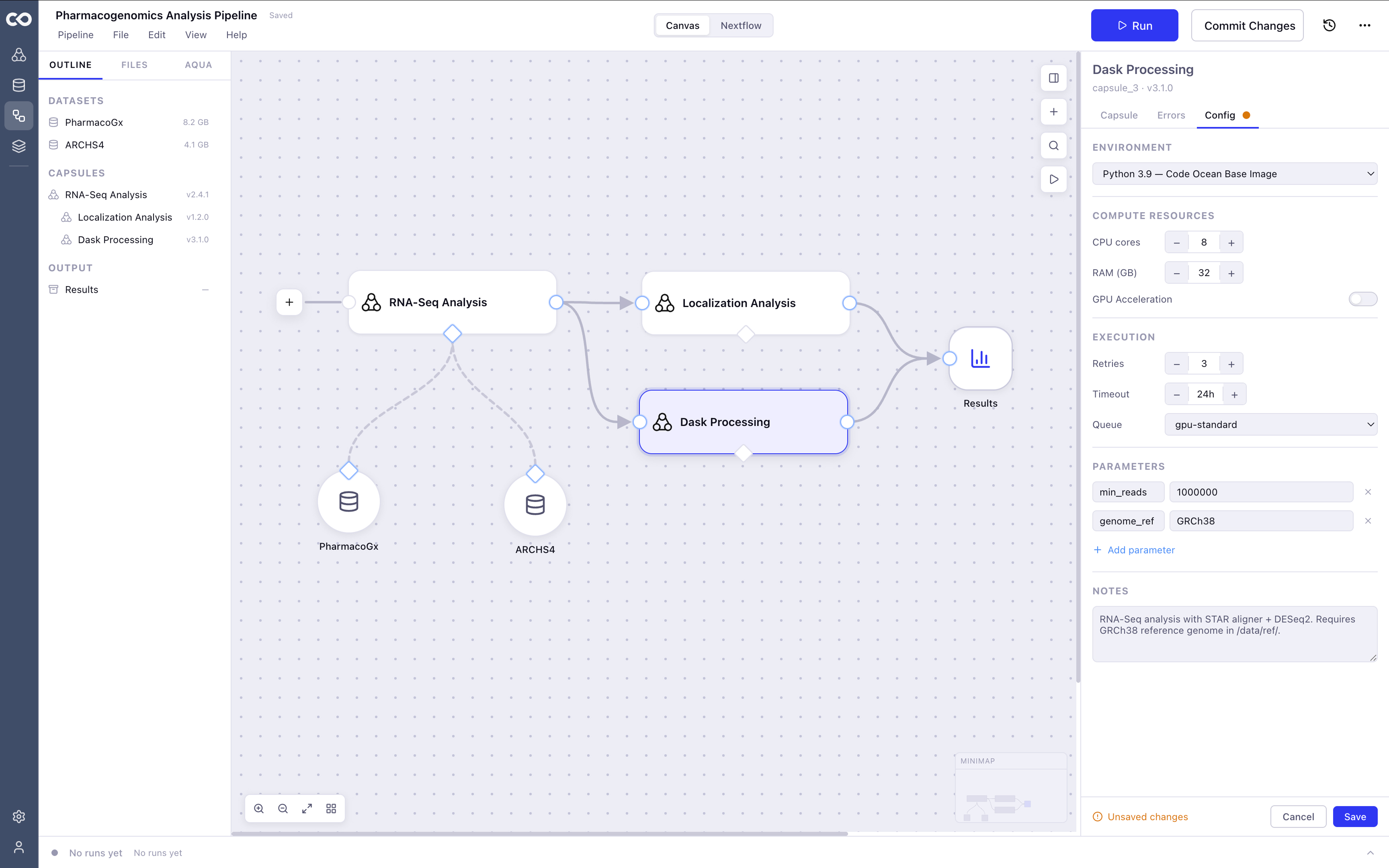 Pipeline Builder result screen 4