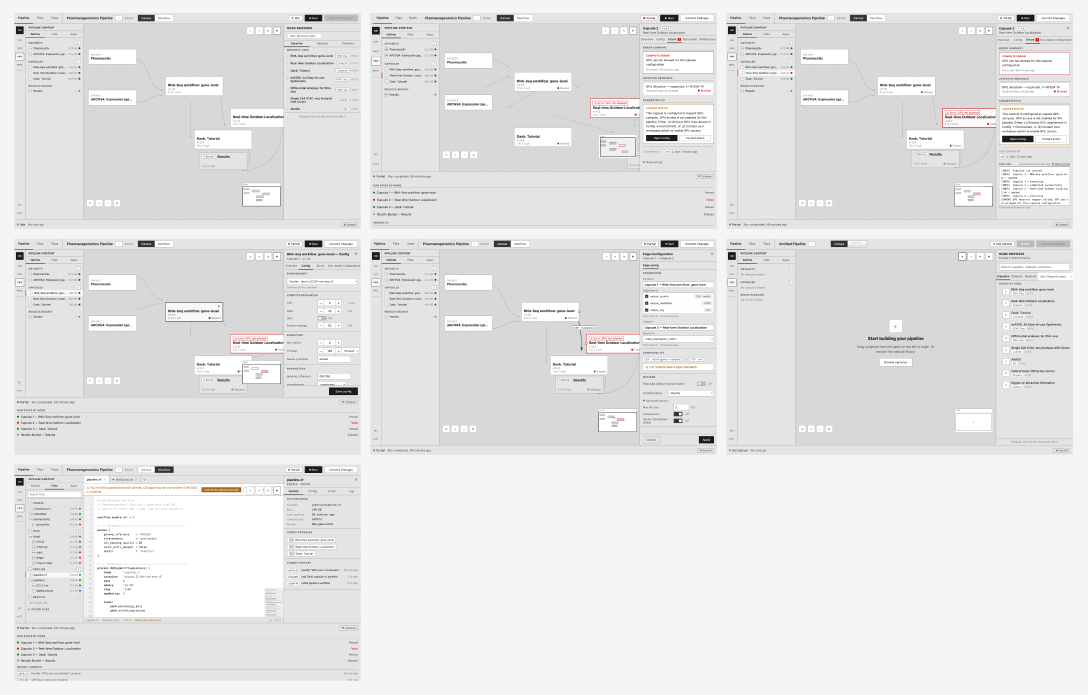 Pipeline Builder wireframes overview